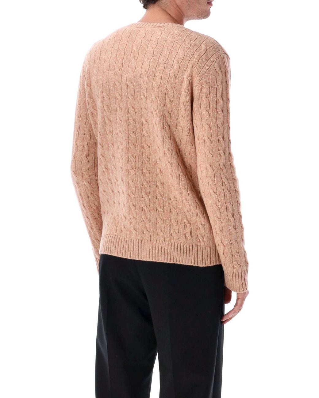 Valentino Blue Vlogo Cable Knit Sweater for men