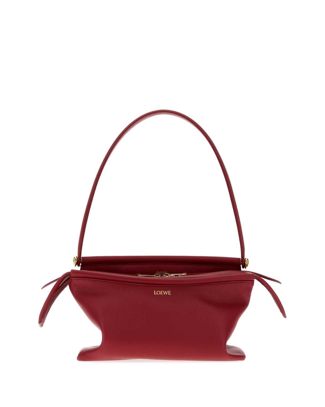 Loewe Red Leather Small Whisker Shoulder Bag