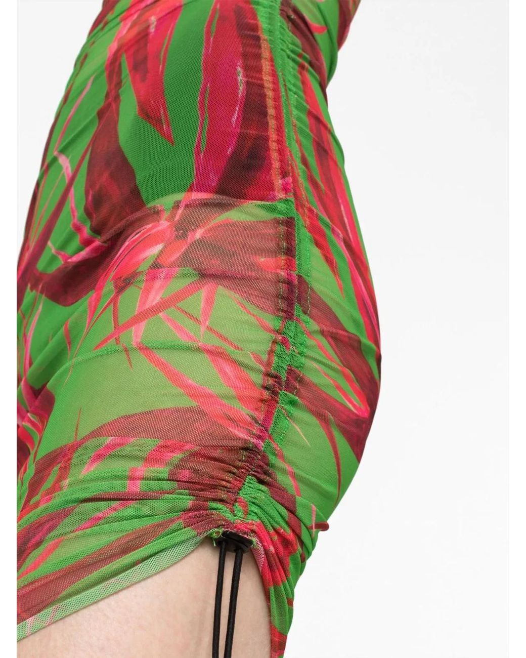 Louisa Ballou Green Floral Print Short Dress