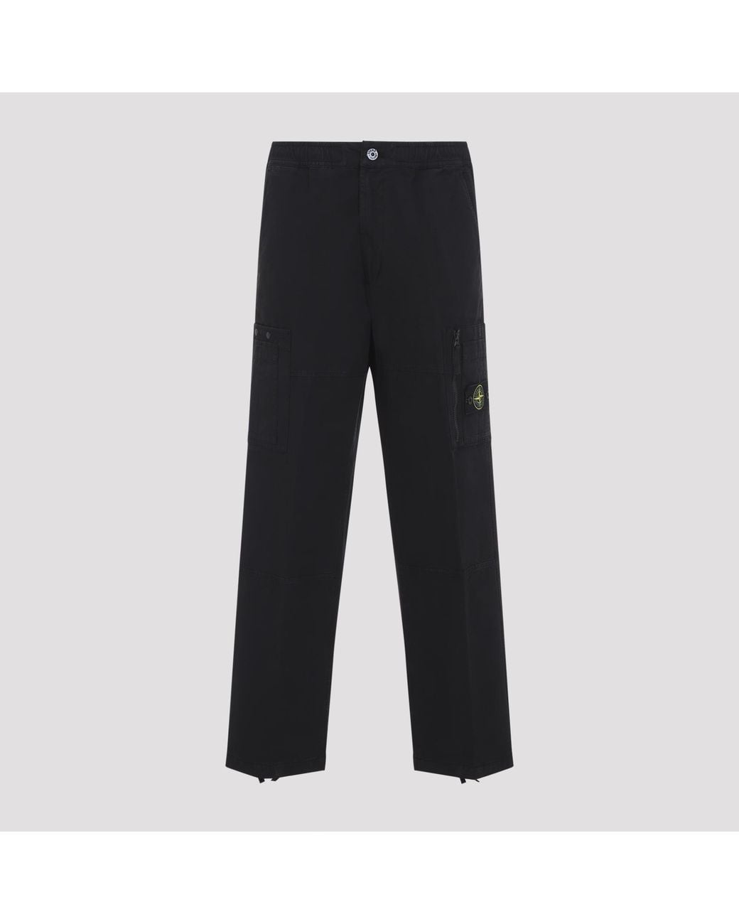 Stone Island Black Cotton Cargo Pants for men