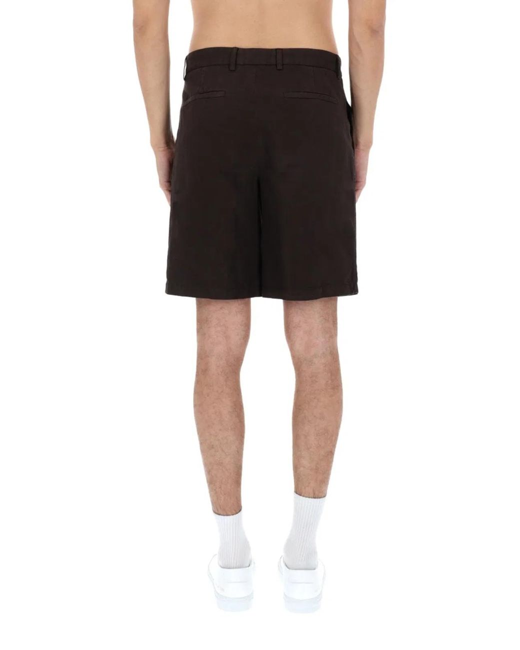 Zegna Black Cotton Linen Trousers for men
