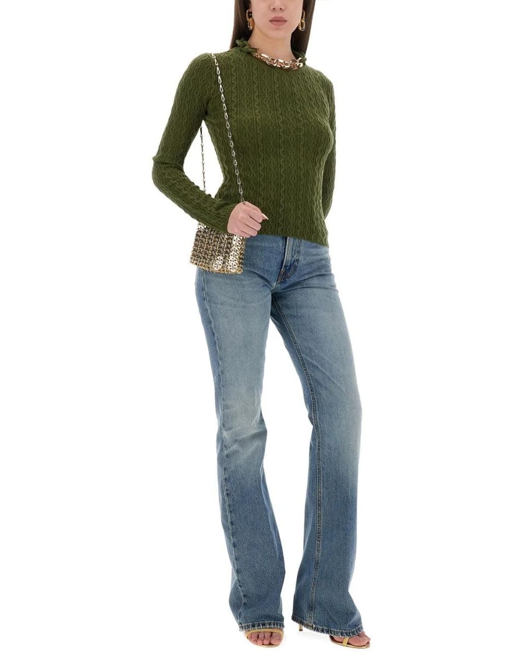 Rabanne Green Wool Jersey