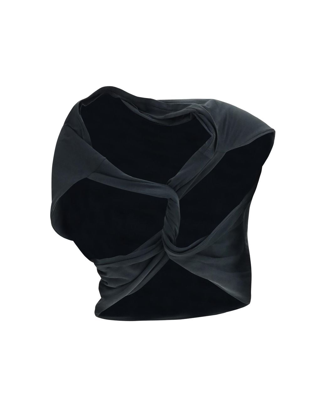MM6 by Maison Margiela Blue Asymmetric Draped Jersey Top