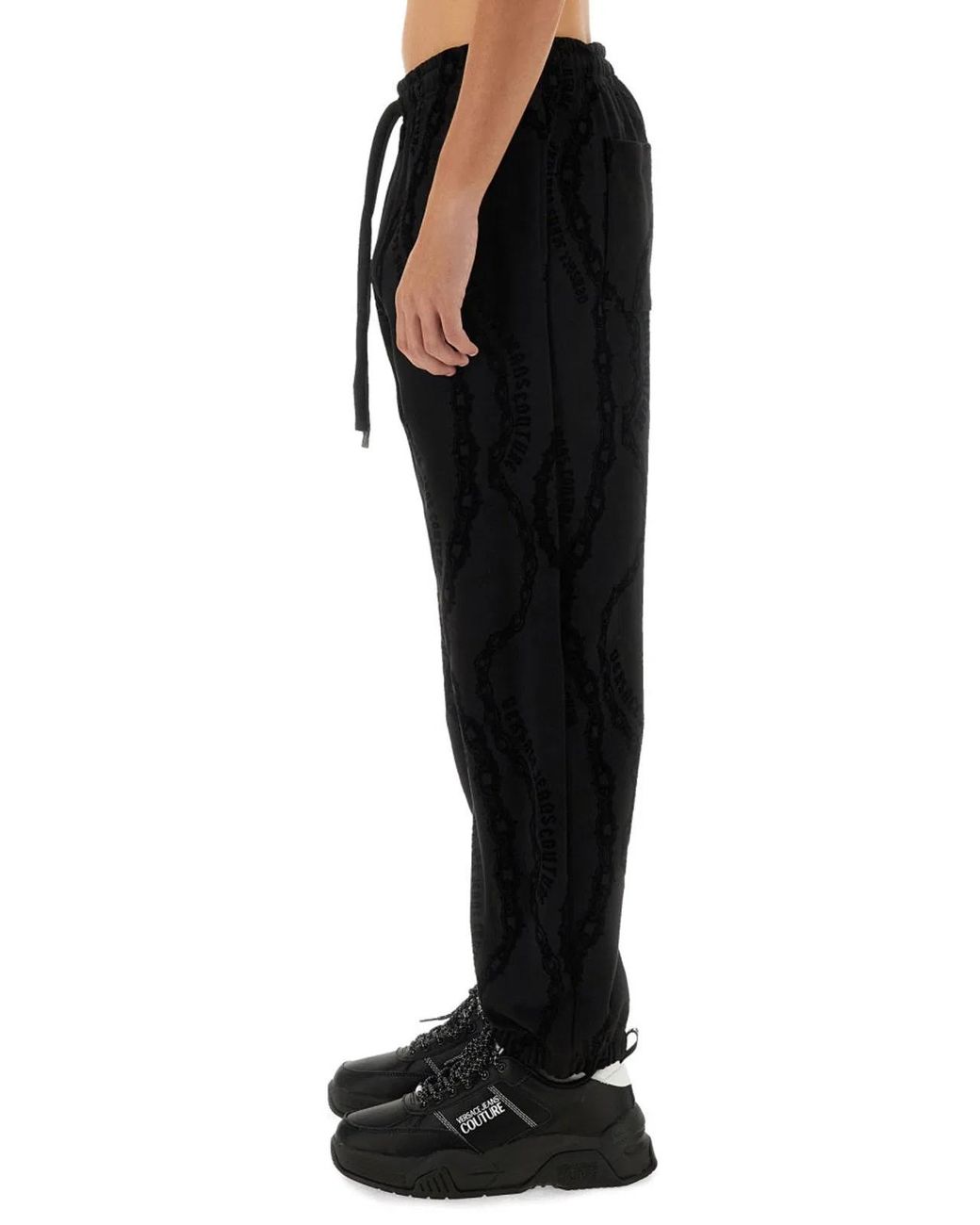 Versace Jeans Couture Black All Over "Chain" Jogging Pants for men