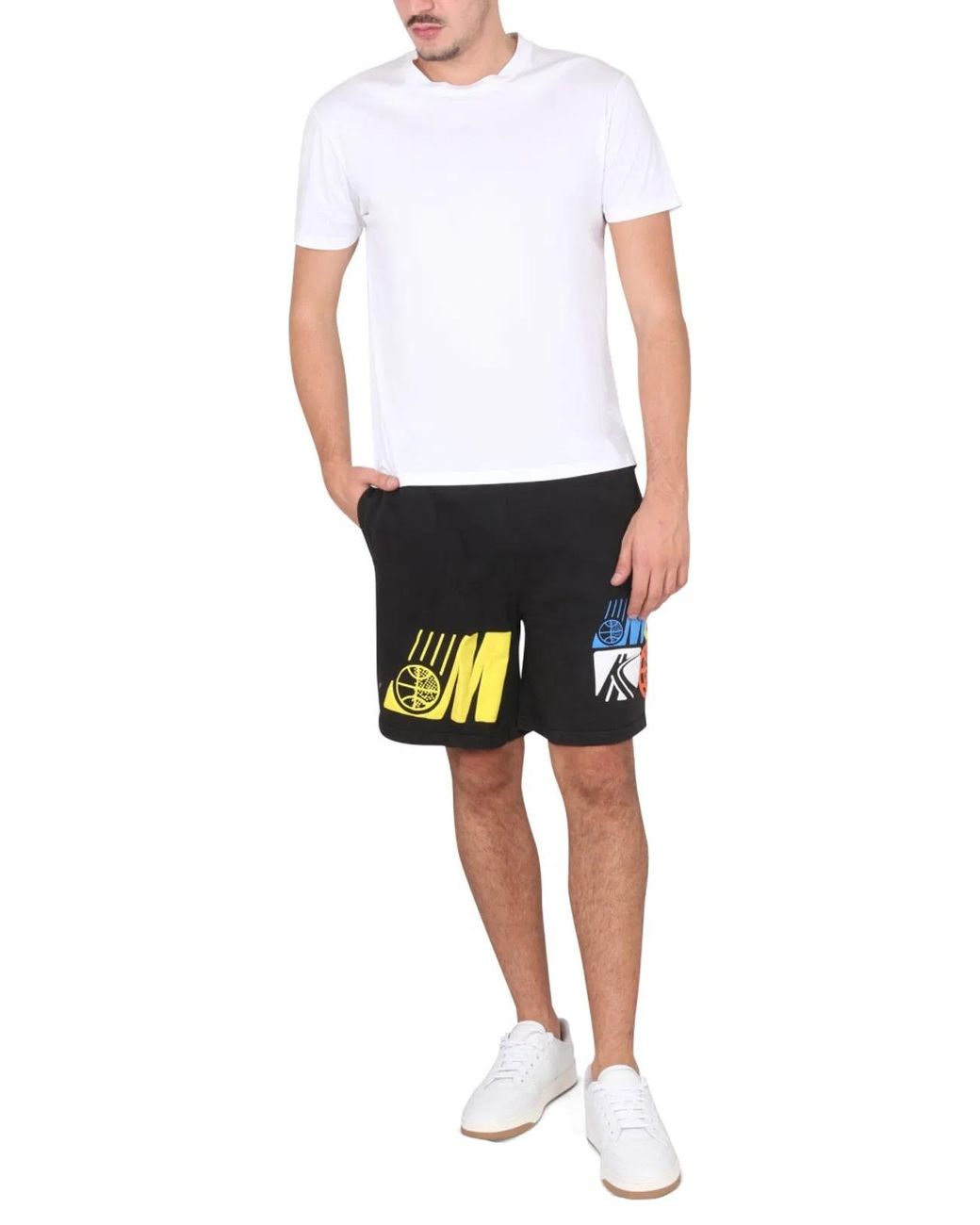 Market Black Bermuda With Logo Print