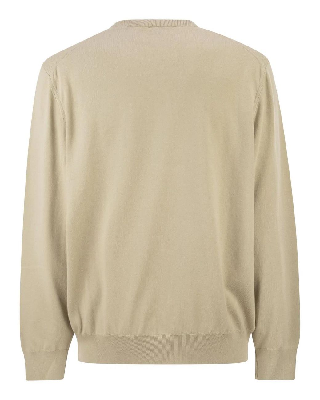 Boss Natural Cotton Crew Neck Sweater With Embroidered Logo for men