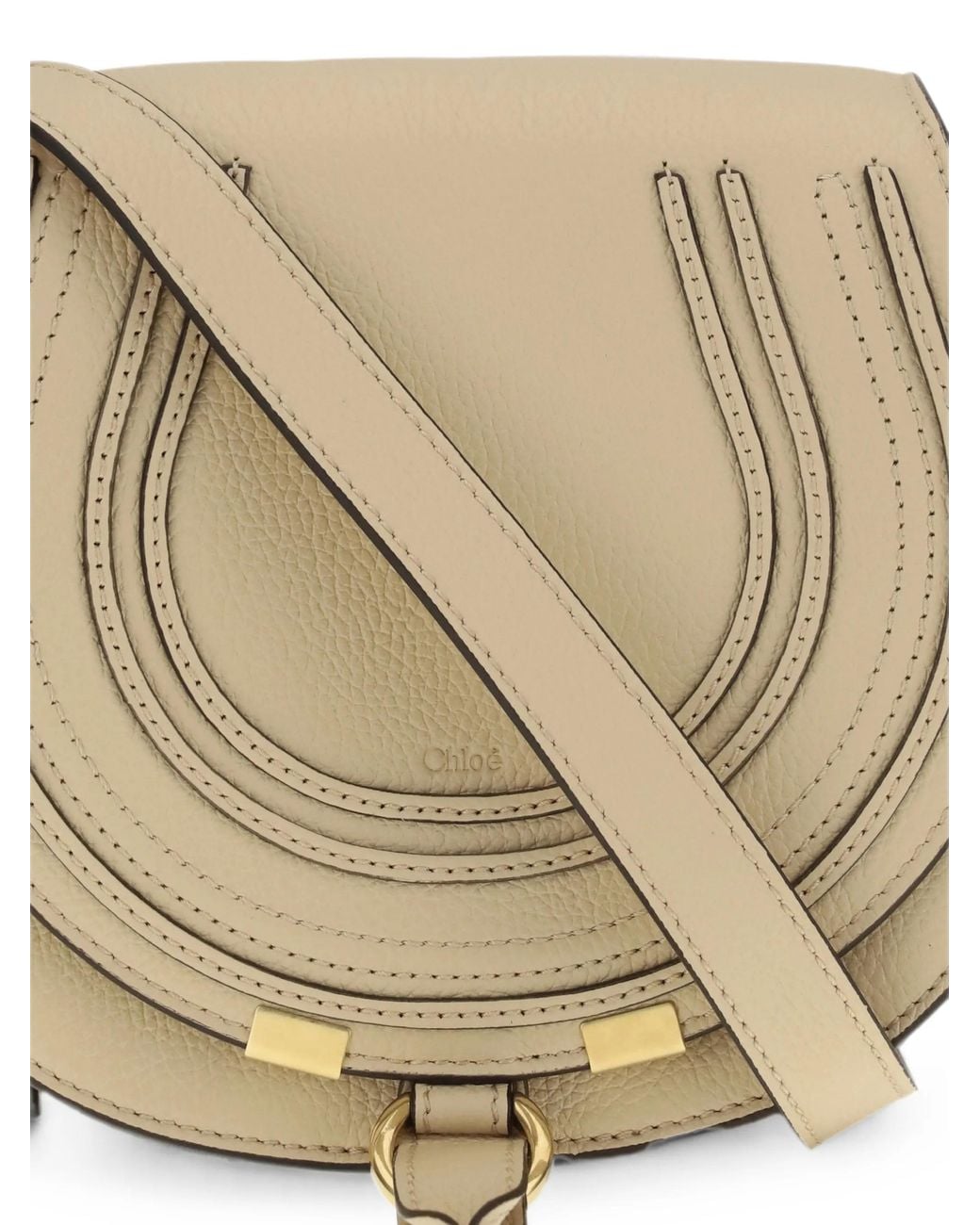 Chloé Natural Small Marcie Leather Shoulder Bag