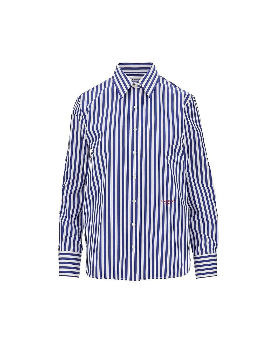 Givenchy Blue Striped Cotton Poplin Shirt
