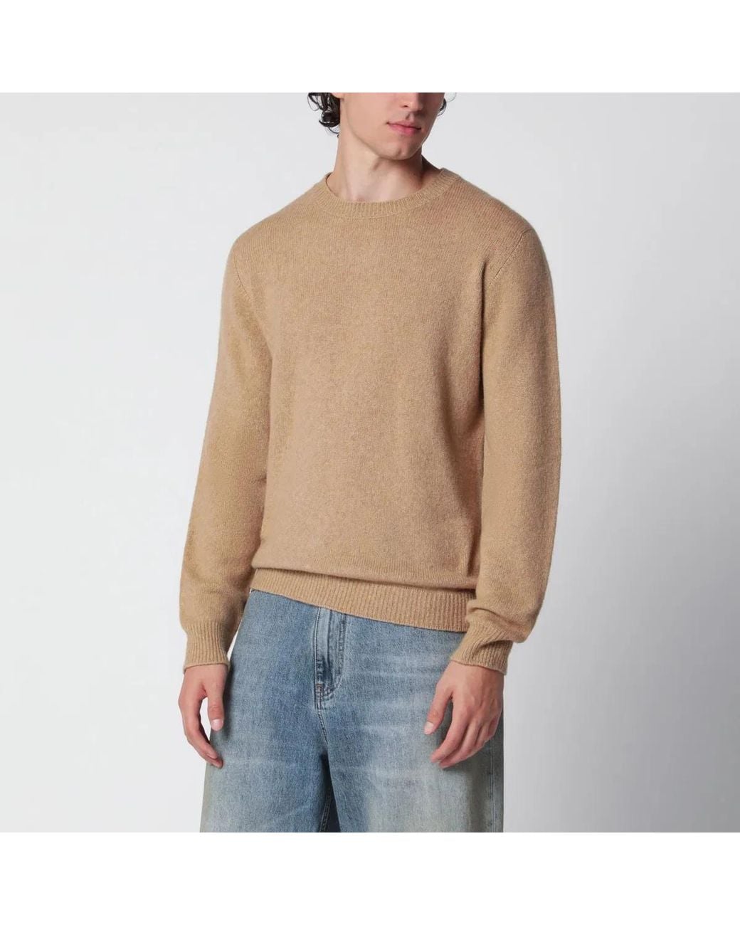 Roberto Collina Blue Camel Woolblend Sweater for men