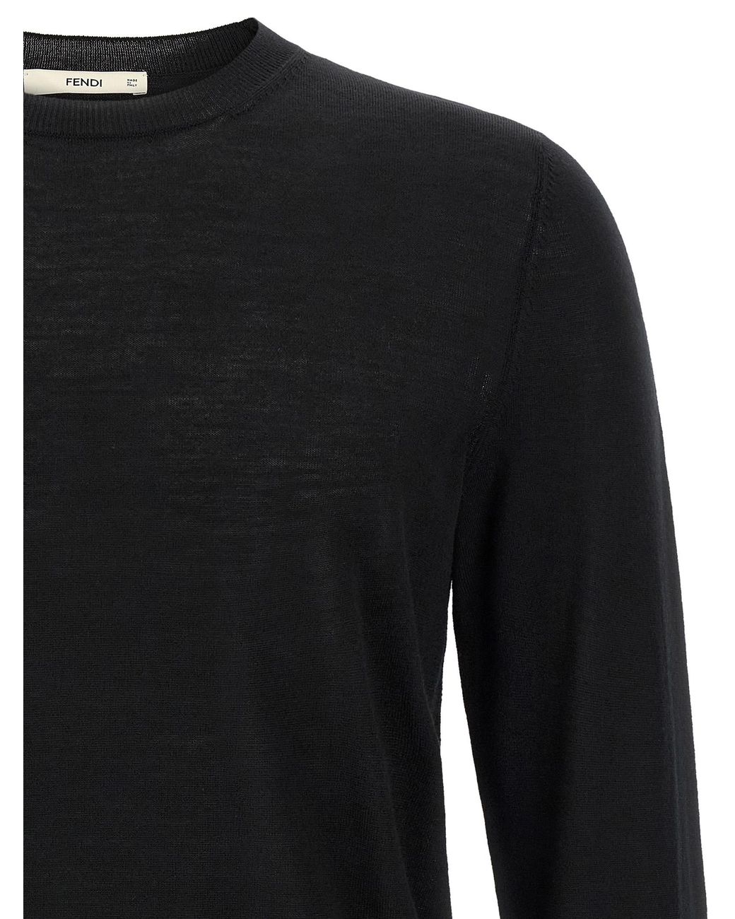 Fendi Black Stitching Sweater With Visible Thread for men