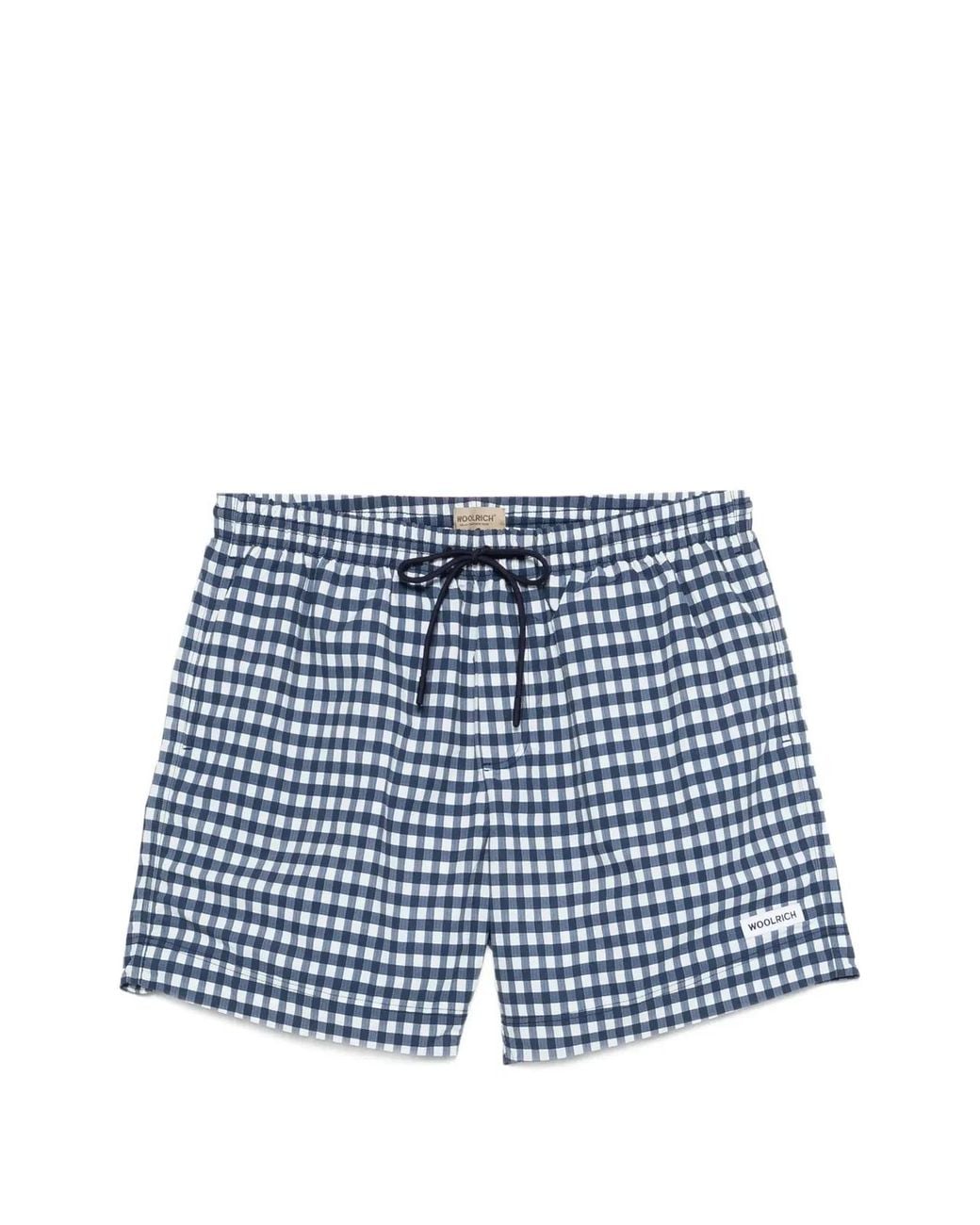 Woolrich Blue Polyamide Shorts for men