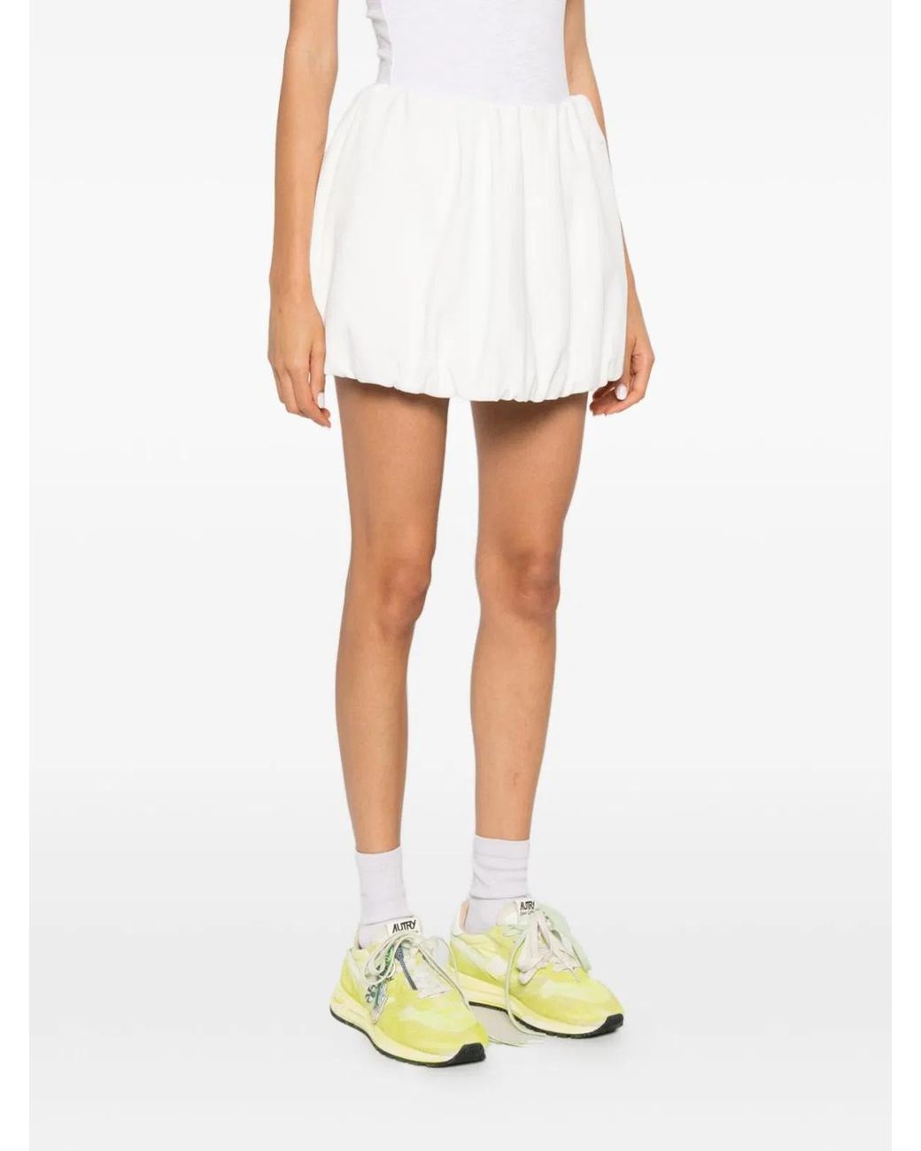 DUNST White Cotton Mini Skirt