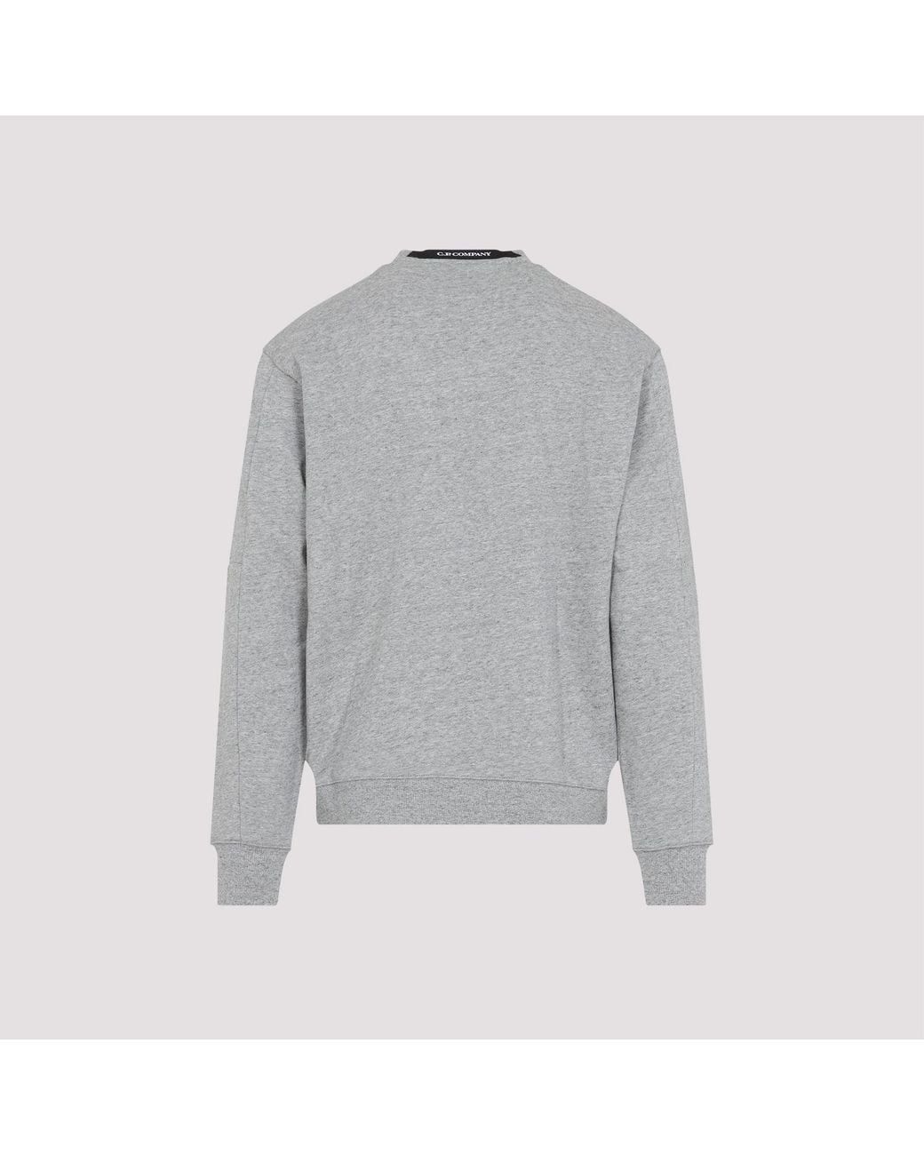 C P Company Gray C.P.Company Diagonal Raised Fleece Crewneck Lens Swe for men