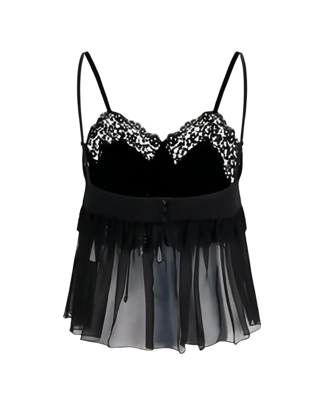 Chloé Black Silk Crêpe Lingerie Top