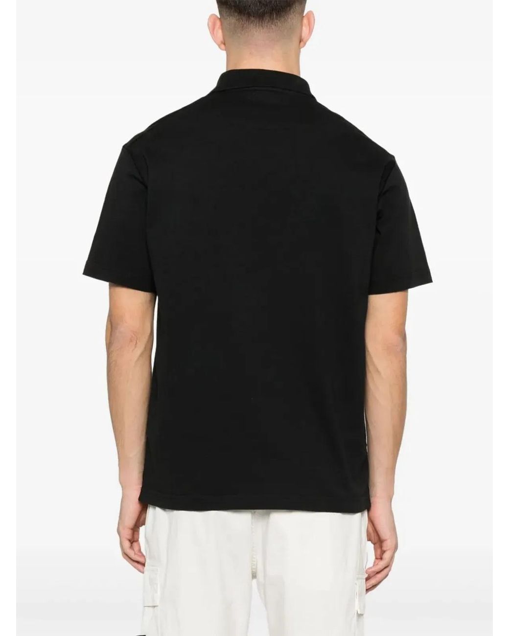Stone Island Black Compass Patch Polo Shirt for men