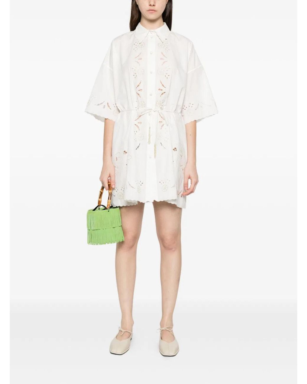 Forte_forte White Embroidered Cotton Shirtdress