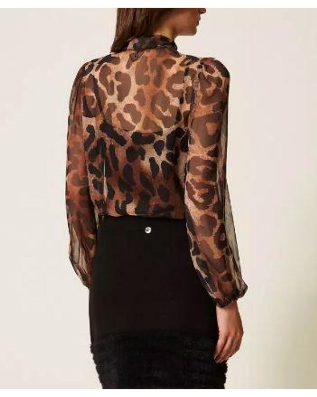Twinset Brown Twinset Actitude Python Polyester Shirt