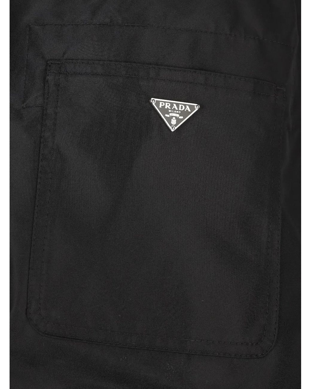 Prada Black Fluid Wide-Leg Trousers With Tailored Detailing for men