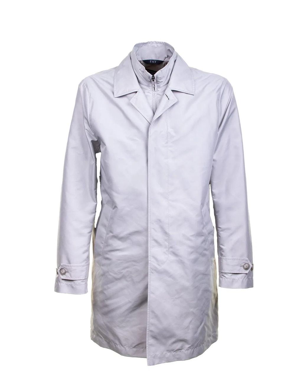 Fay Blue Trench Morning Coat Impermeabile Double Front for men