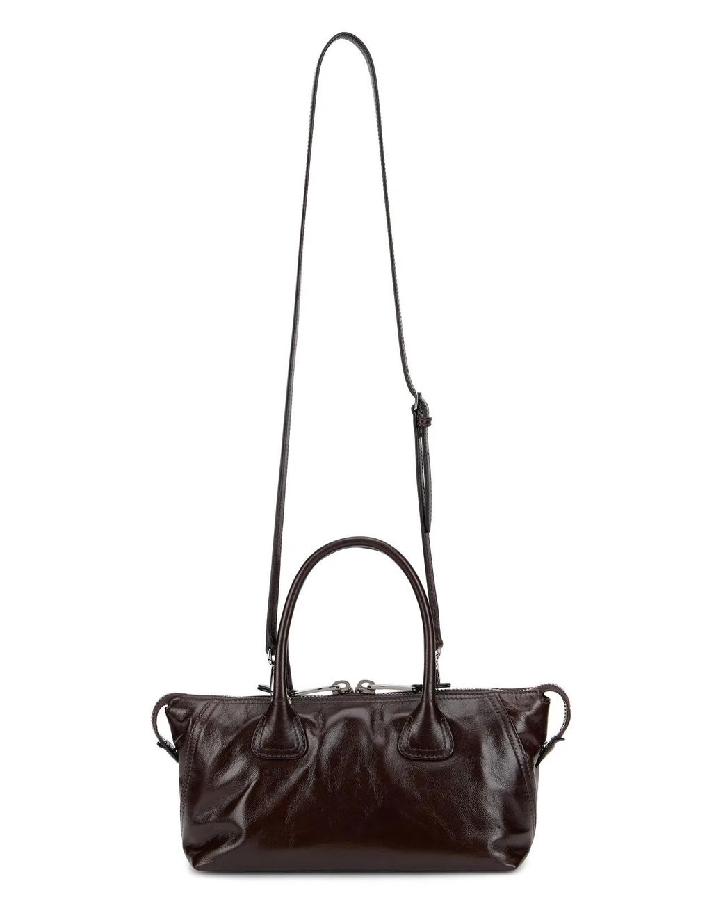 Miu Miu Brown Shoulder Bag With Glossy Finish