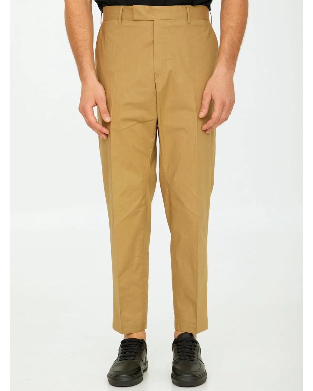 PT Torino Yellow Cotton Trousers for men