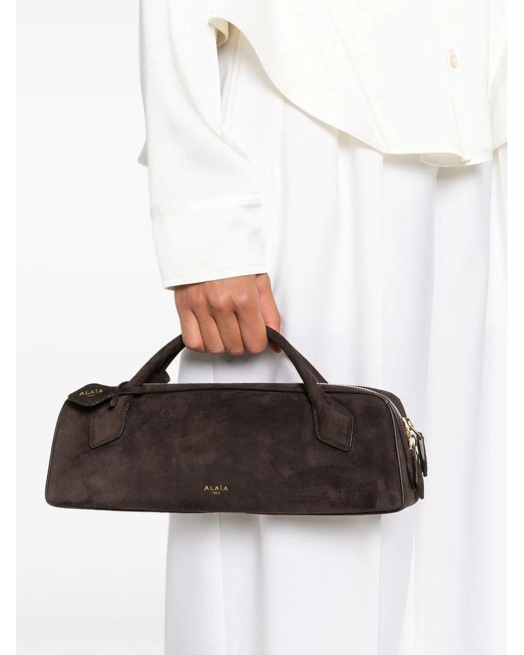 Alaïa Brown Alaia Le Teckel Suede Top-Handle Tote Bag