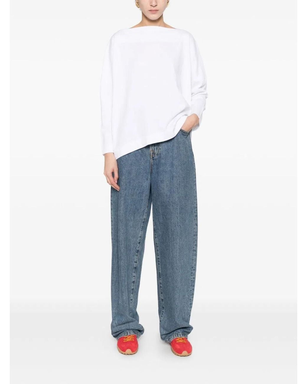 Daniela Gregis White Cotton Boat-Neck Sweater