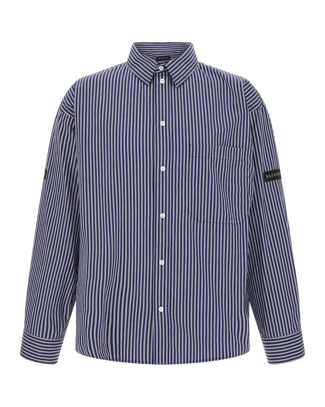Balenciaga Blue Striped Shirt for men