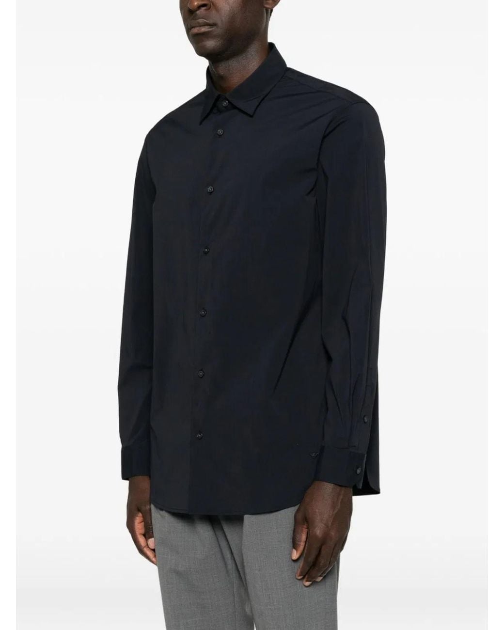 Emporio Armani Blue Nylon Shirt for men