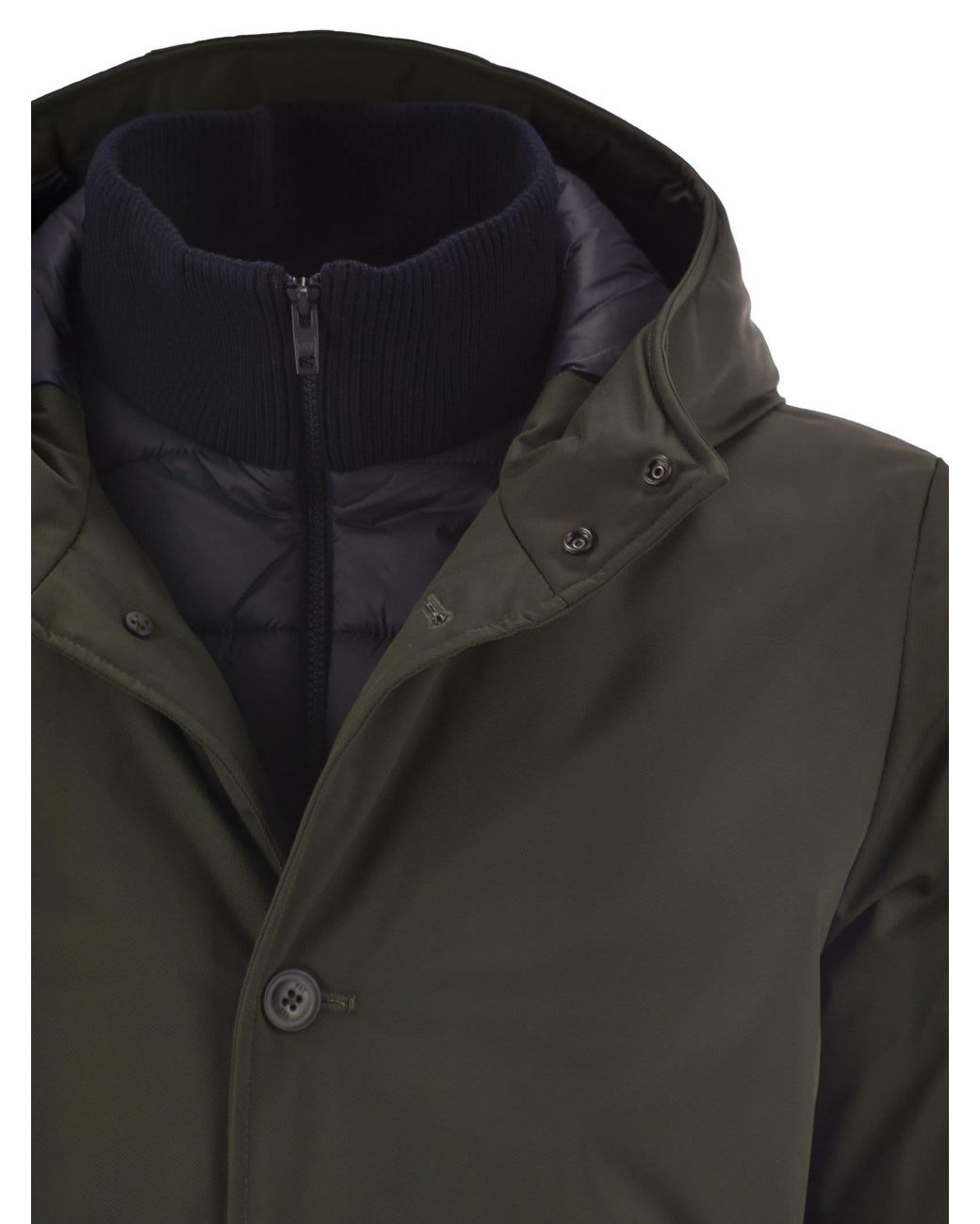 Fay Gray Stretch Fabric Hooded Parka By for men