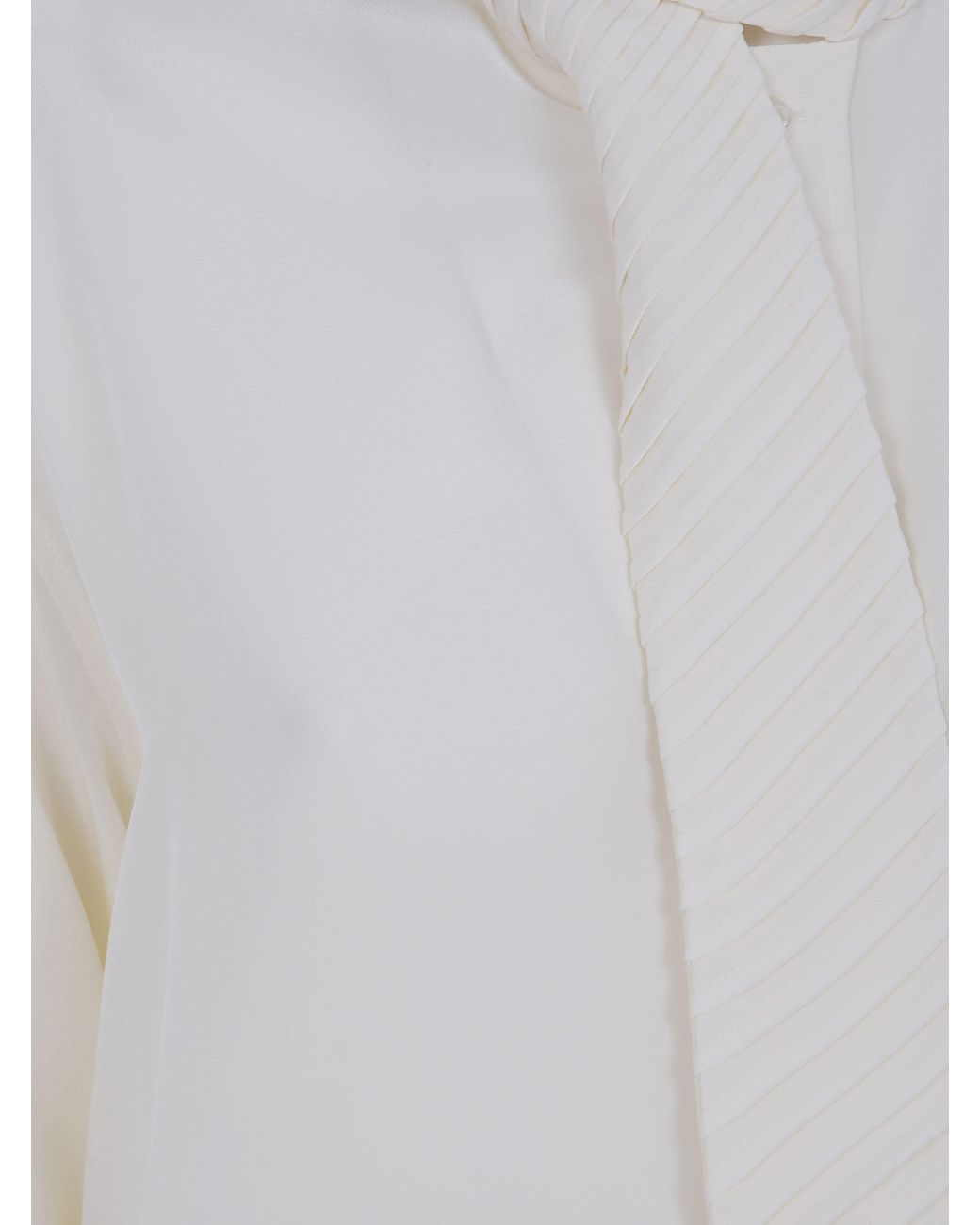 Victoria Beckham White "Scarf" Detail Blouse