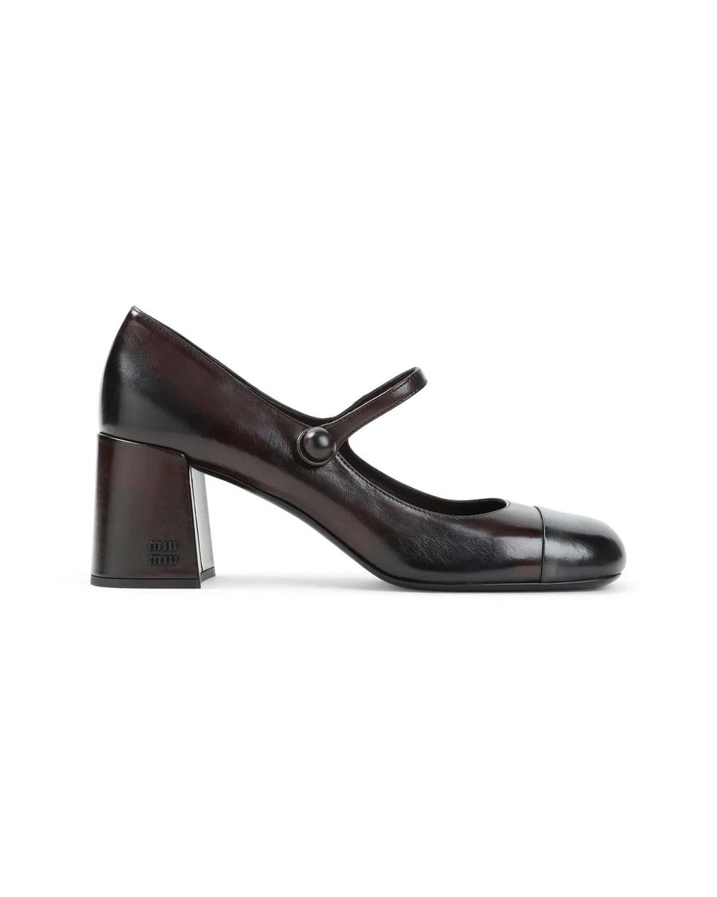 Miu Miu Black Moro Nero Leather Decolletè