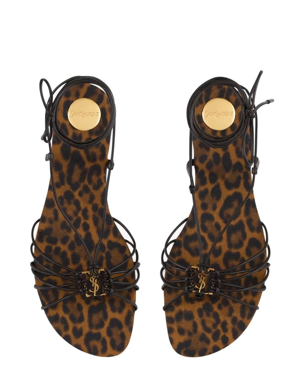 Saint Laurent White Sandal "Babylone"