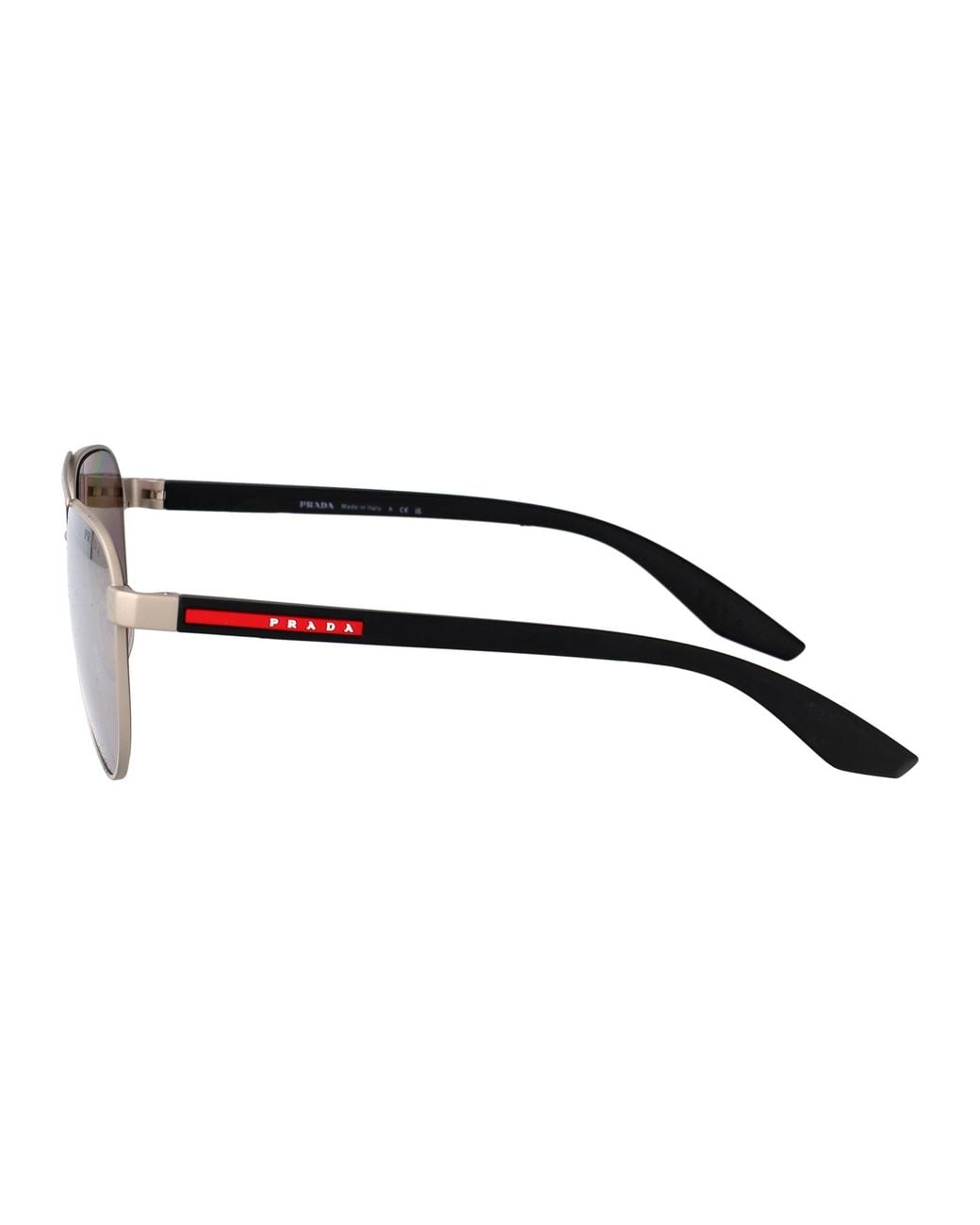 Prada Linea Rossa Gray Matte Metal Sunglasses for men