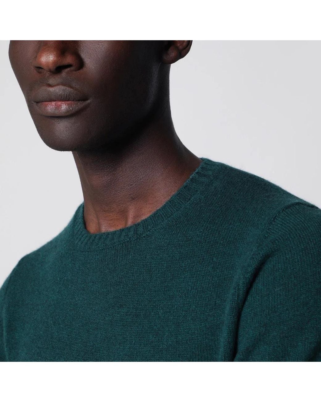 Drumohr Green Dark Cashmere Crew-Neck Sweater for men