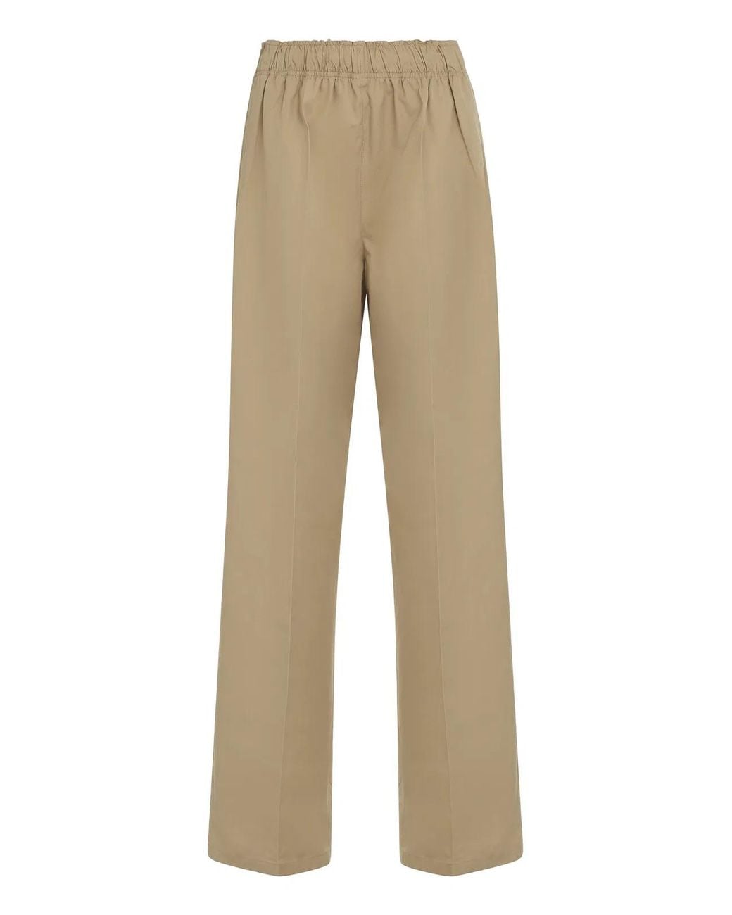 Prada Natural Cotton Wide-Leg Pant