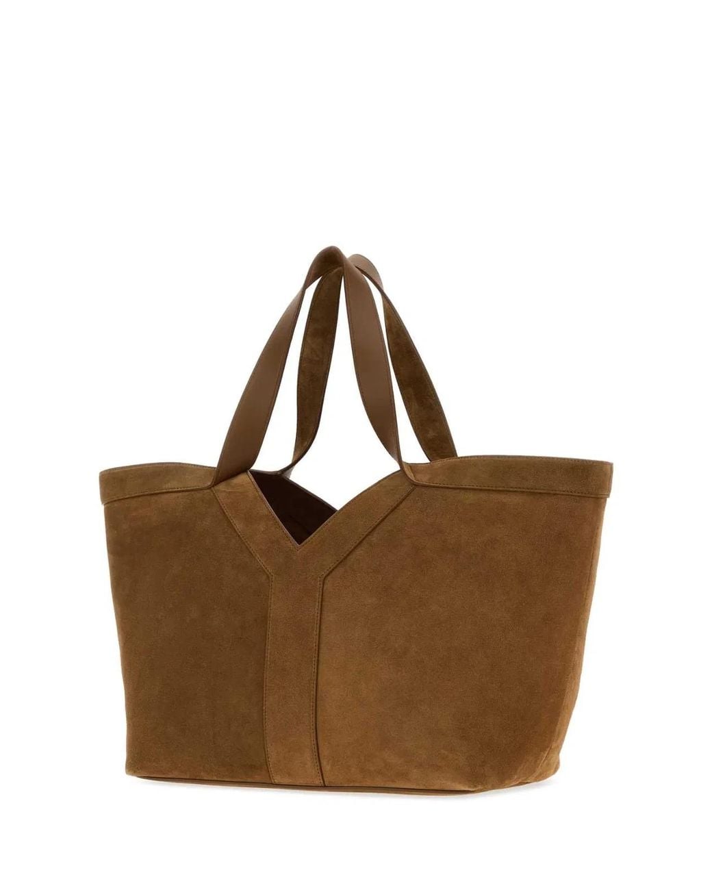 Saint Laurent Brown Suede Caramel Small Y Tote Bag