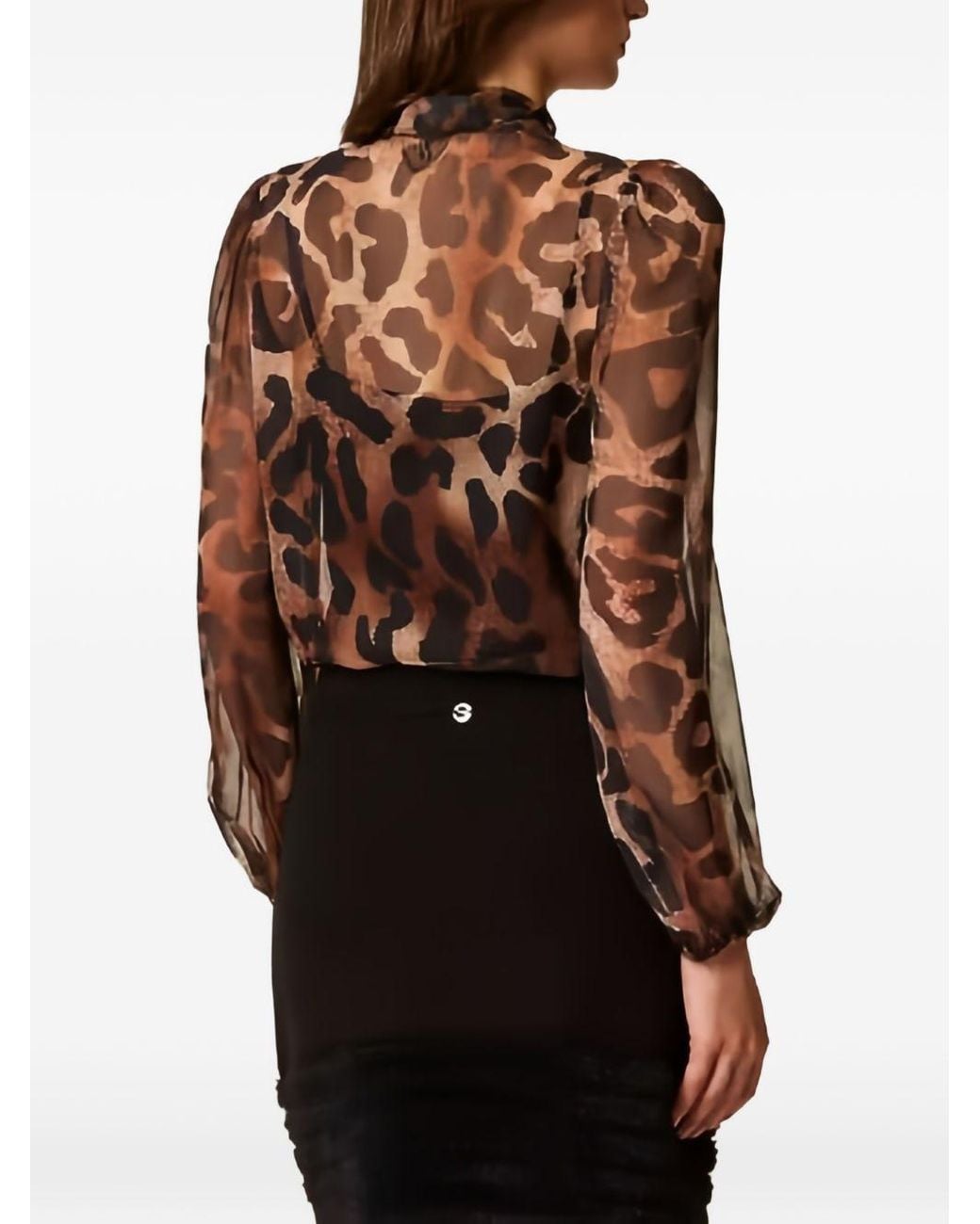 Twinset Brown Twinset Actitude Python Polyester Shirt