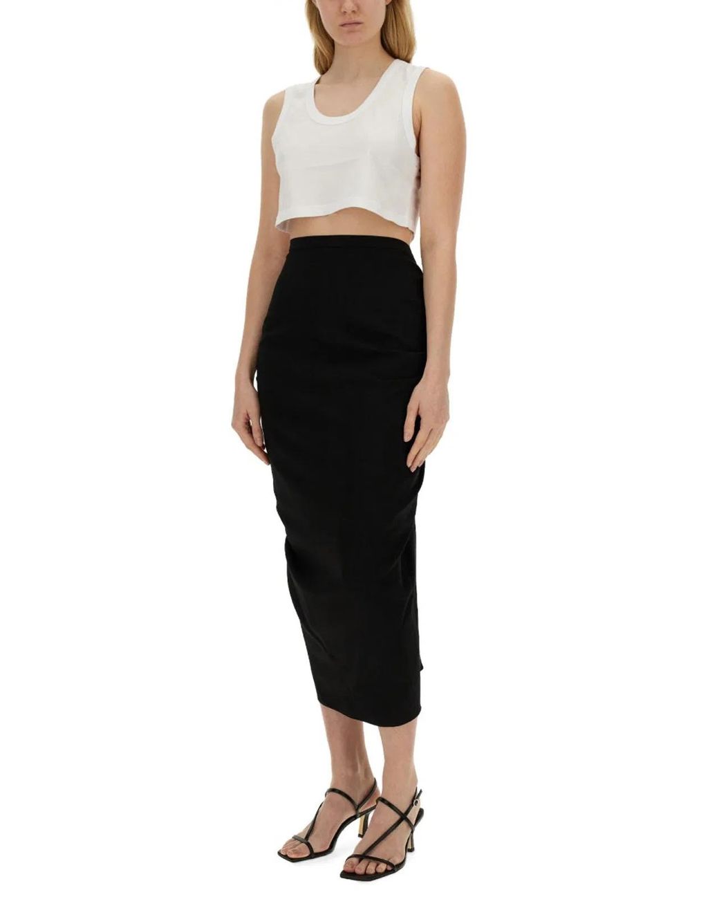 Dries Van Noten Black Skirt With Drape