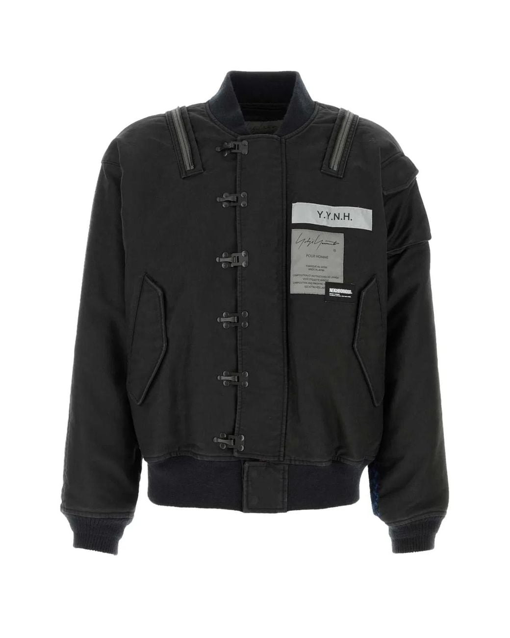 Yohji Yamamoto Black Bomber X Neighborhood In Denim Nero