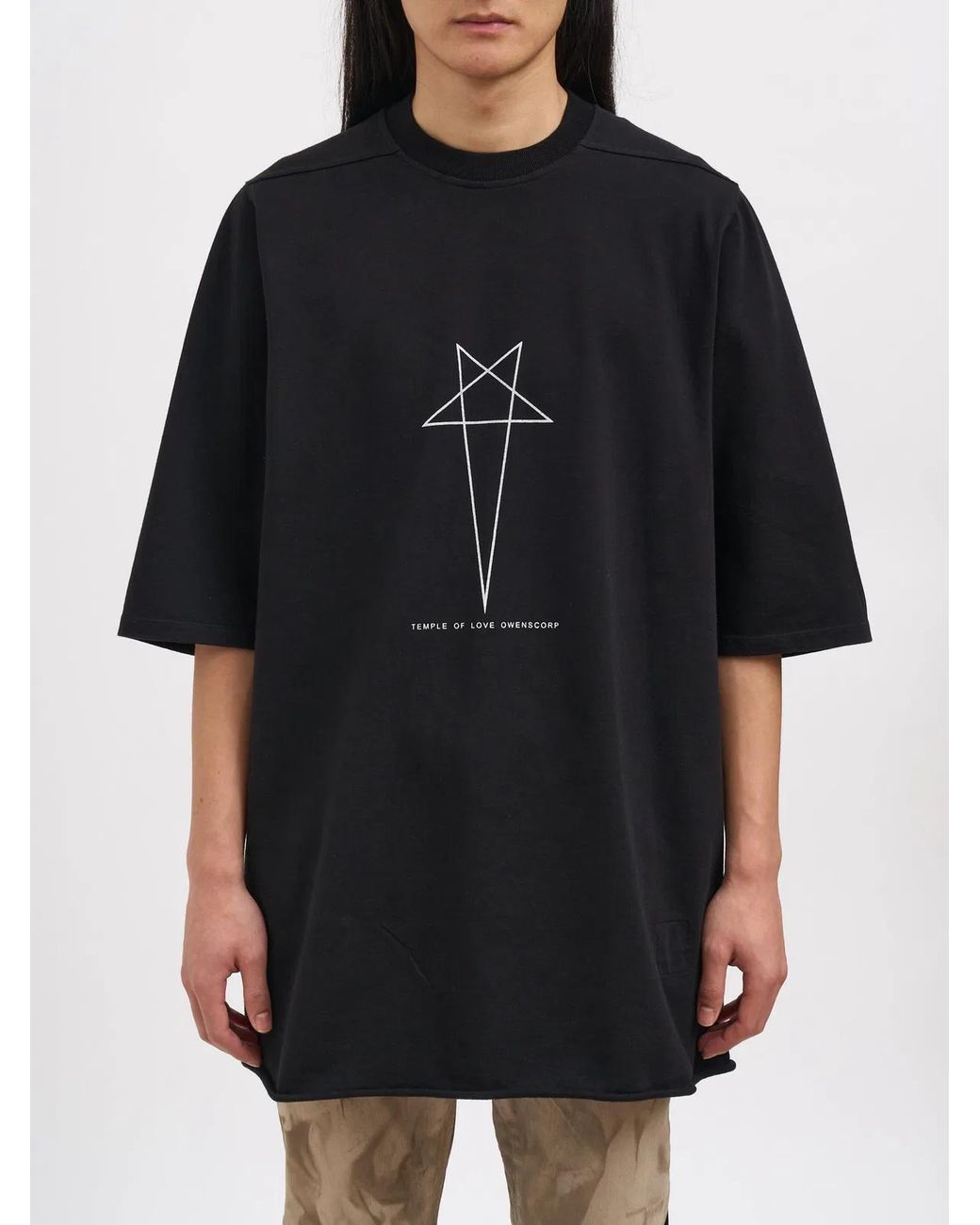 Rick Owens Black Jumbo Ss Ts T-Shirt for men