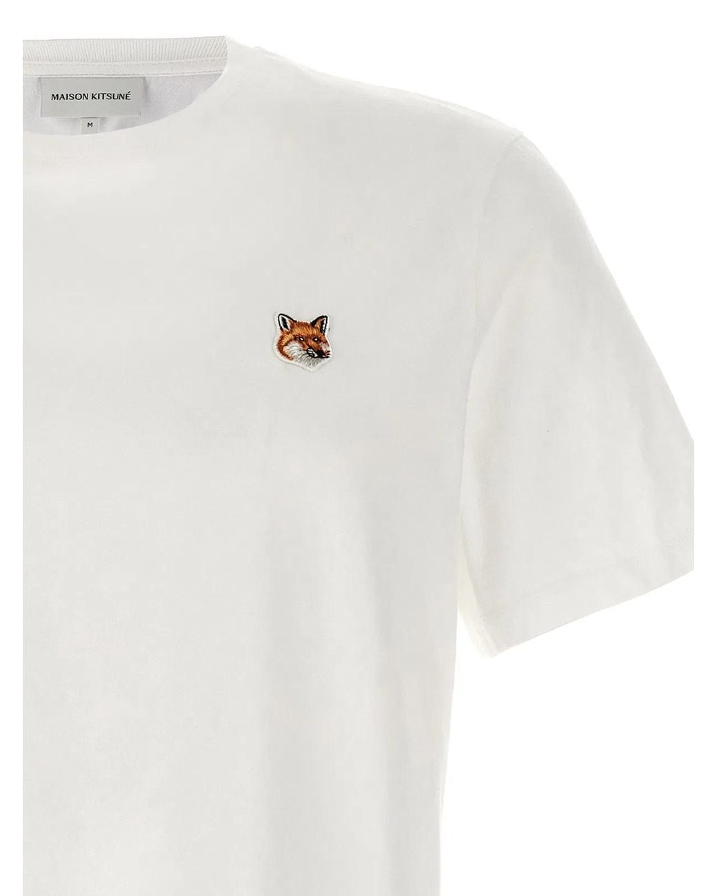 Maison Kitsuné White Classic Cotton Crew Neck T-Shirt For for men