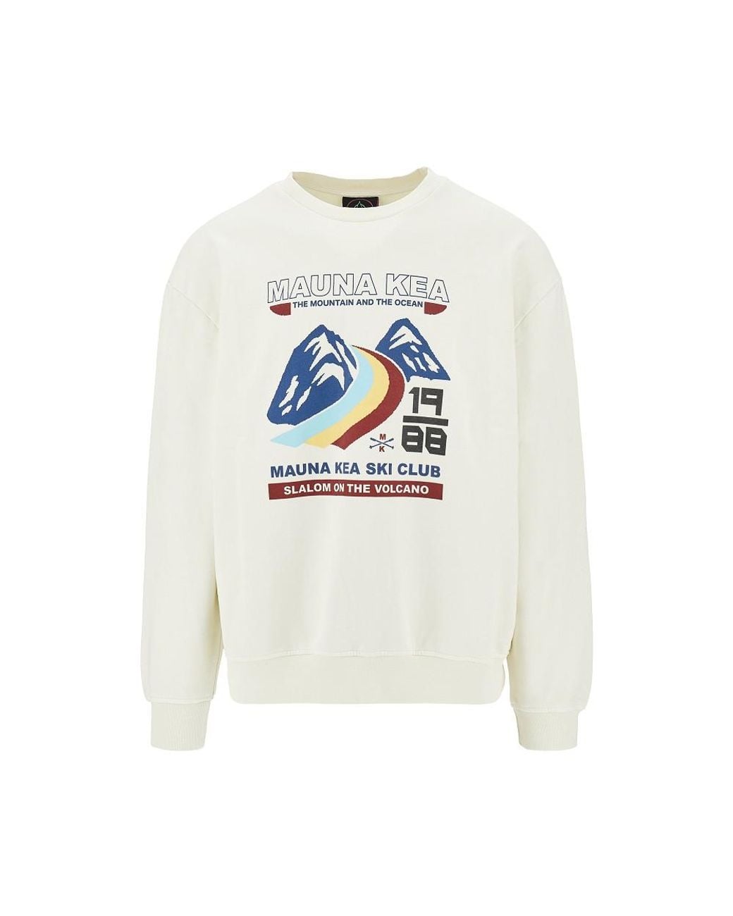Mauna Kea White Slalom On The Volcano Crewneck Sweatshirt for men
