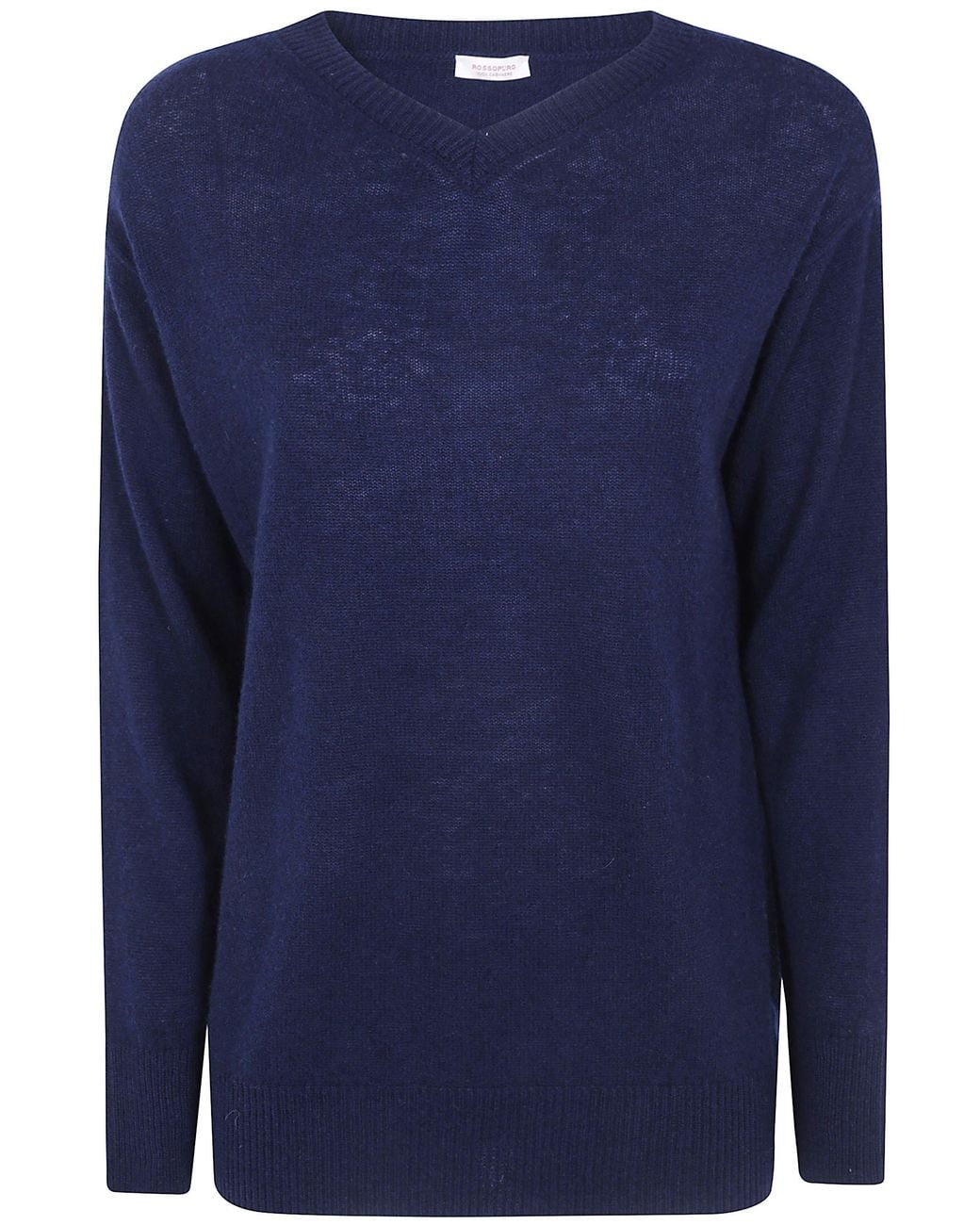Rossopuro Blue Long Sleeved V Neck Over Sweater