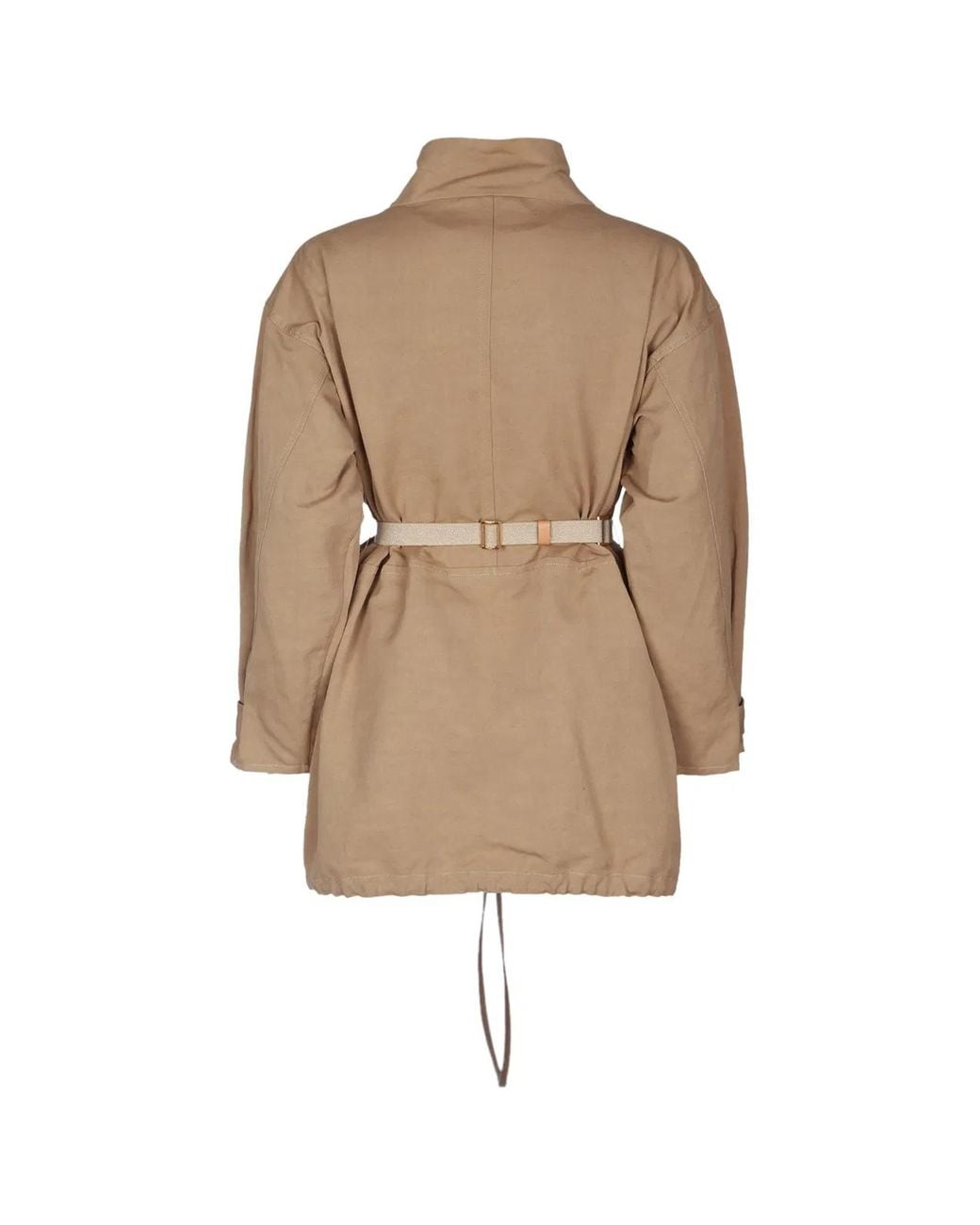 Prada Natural Mock Collar Mini Dress