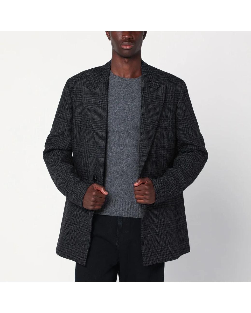 NAMACHEKO Black Melange Prince Of Wales Jacket for men