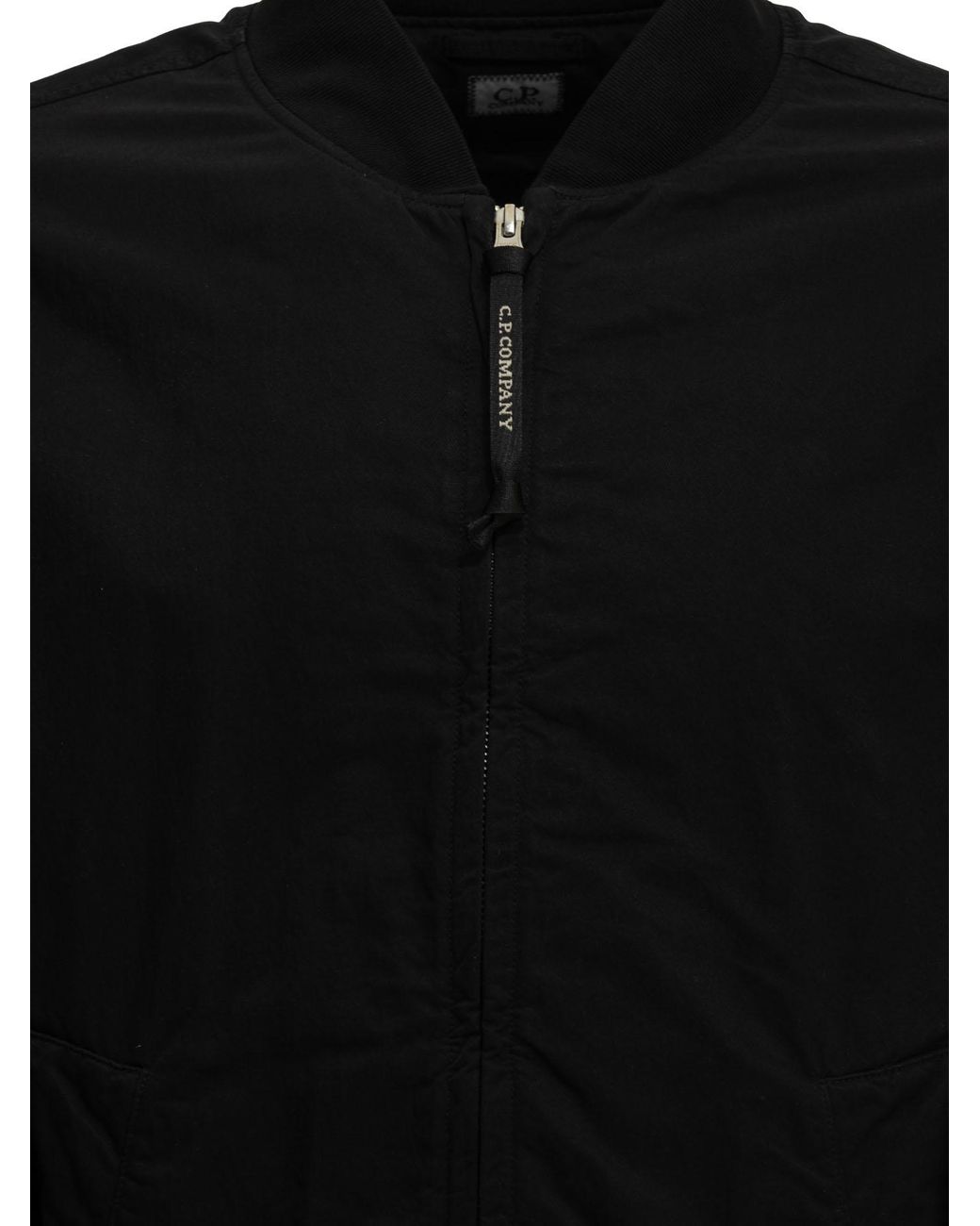 C P Company Black C.P.Company "T-Flatt Lens" Bomber Jacket for men