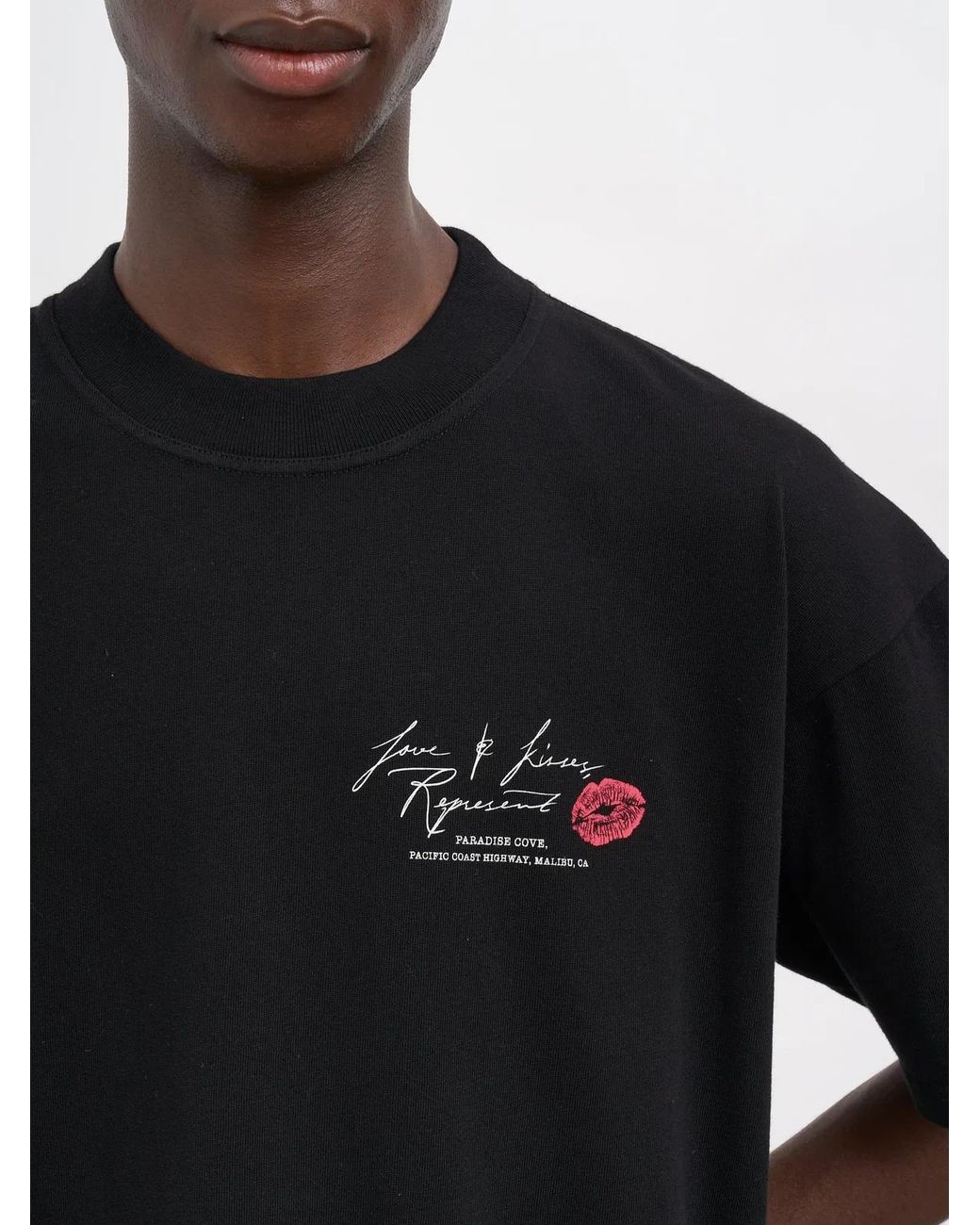 Represent Black T-Shirt Love And Kisses for men