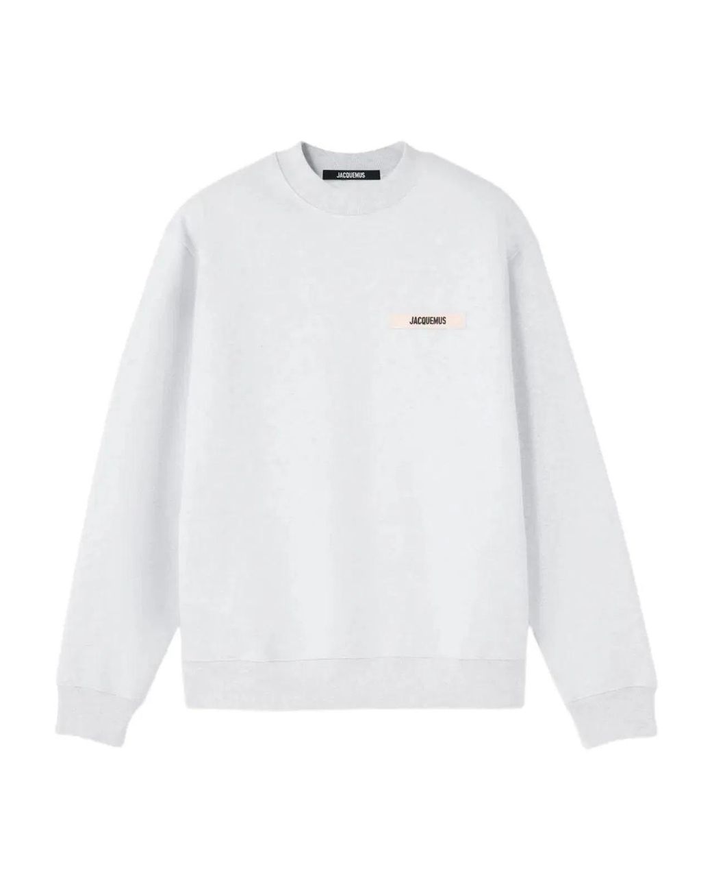 Jacquemus White Crewneck Sweatshirt With Logo And Patch for men