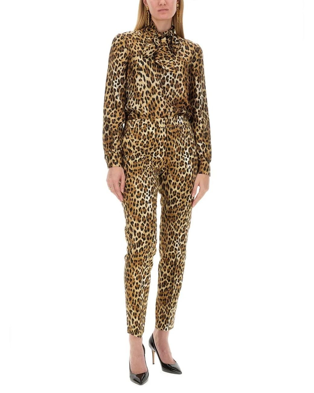 Moschino Couture Yellow Pants With Animal Pattern